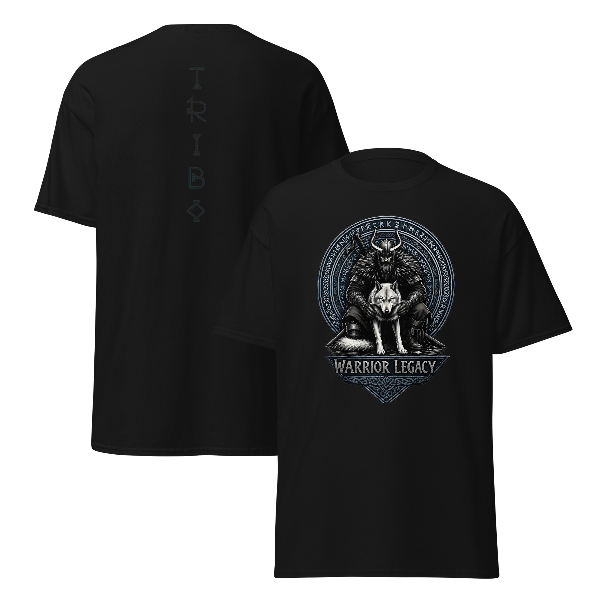 TRIBO Unisex WARRIOR LEGACY - VIKING WOLF tee shirt