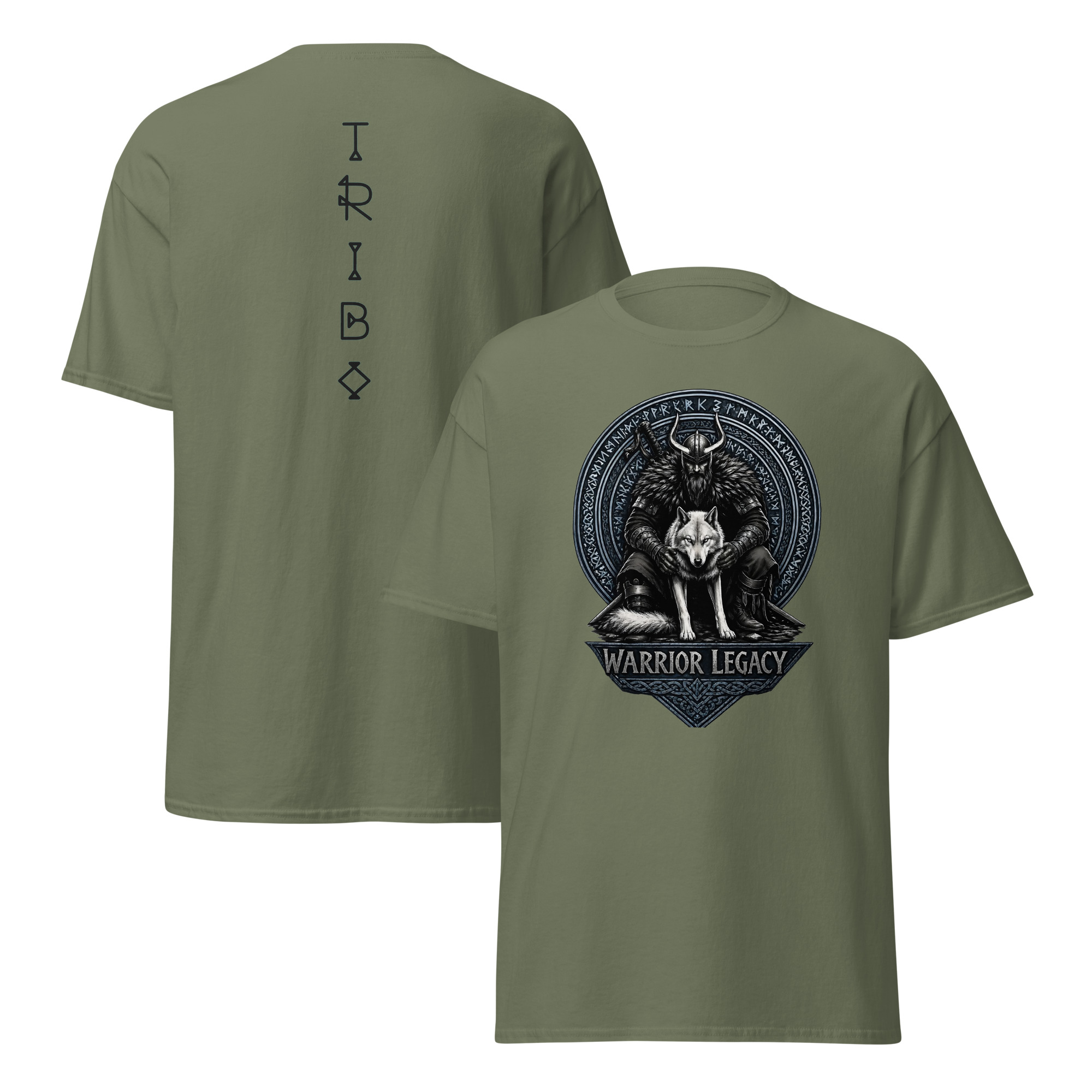 TRIBO Unisex WARRIOR LEGACY - VIKING WOLF tee shirt - Image 8